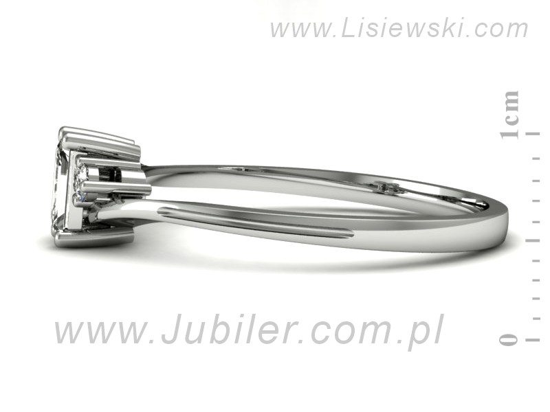 Złoty pierścionek z diamentami białe złoto - p16133b — zdjęcie 2