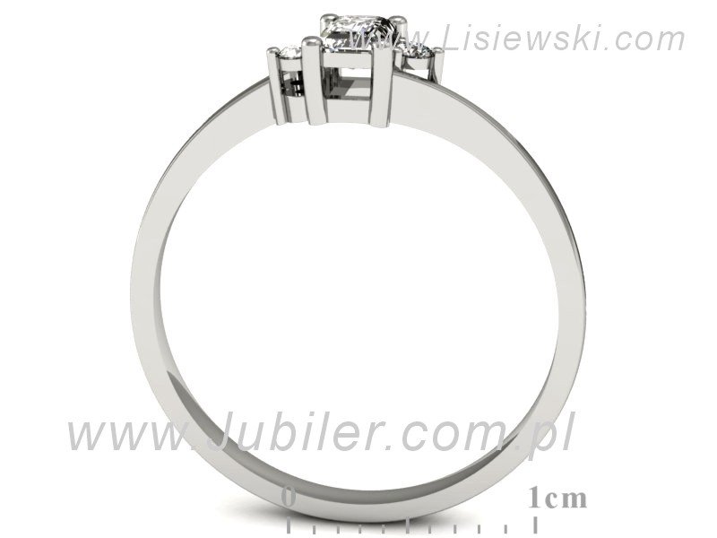 Złoty pierścionek z diamentami białe złoto - p16133b — zdjęcie 3