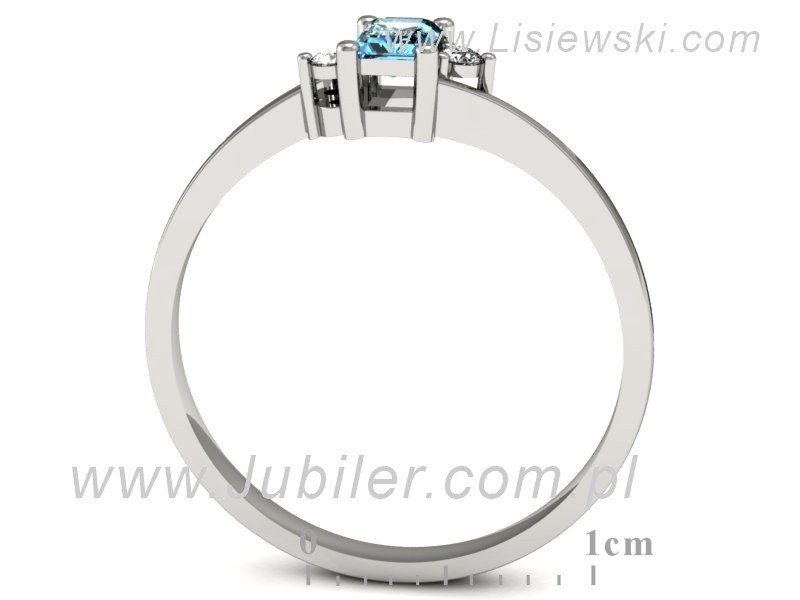 Pierścionek z topazem i brylantami białe złoto - p16133ba — zdjęcie 3