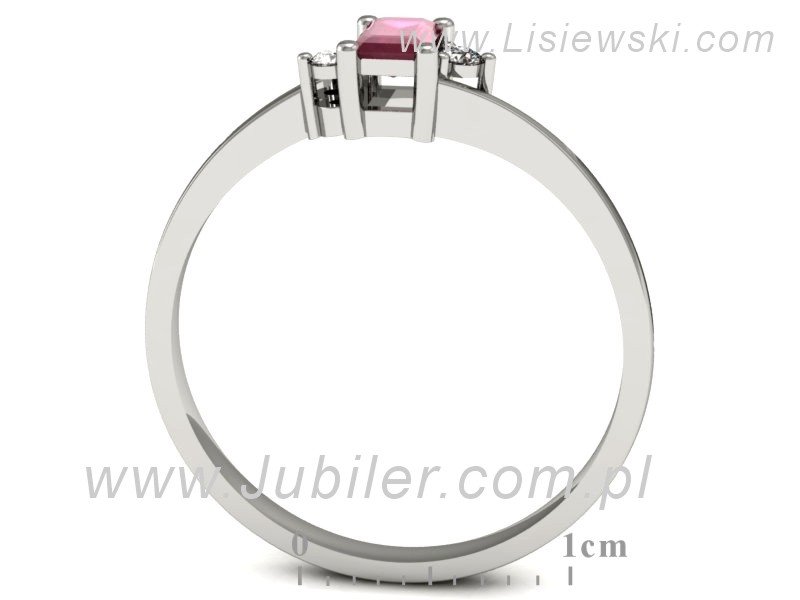 Pierścionek z rubinem i brylantami białe złoto - p16133br — zdjęcie 3
