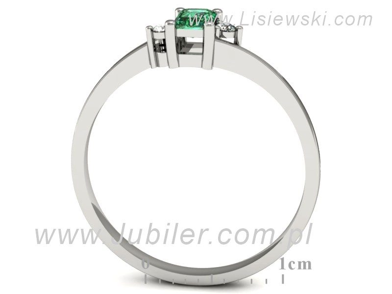 Złoty pierścionek ze szmaragdem i brylantami - p16133bsm — zdjęcie 3