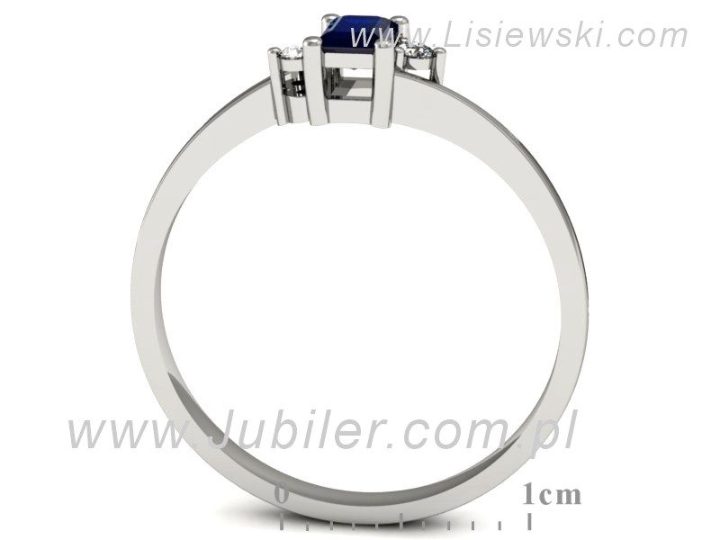 Pierścionek z szafirem i brylantami białe złoto - p16133bsz — zdjęcie 3