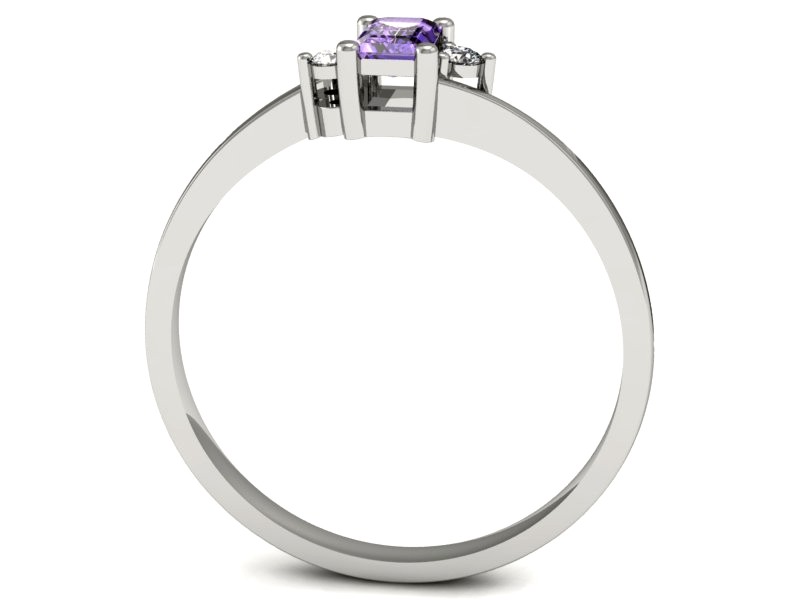 Pierścionek z tanzanitem białe złoto i brylantami - p16133bt — zdjęcie 3