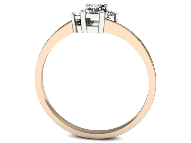 Pierścionek z diamentami różowe i białe złoto - p16133cb — zdjęcie 3