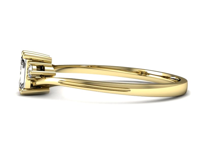 Złoty pierścionek z diamentami żółte złoto - p16133z — zdjęcie 2