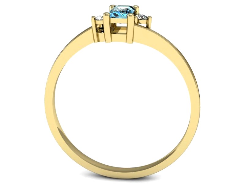 Złoty pierścionek z topazem i brylantami - p16133za — zdjęcie 3