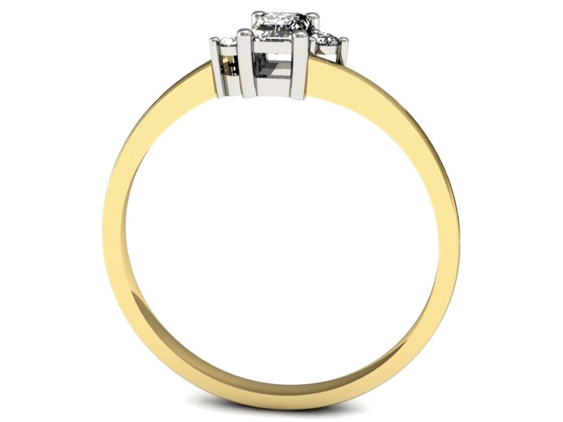 Pierścionek z diamentami białe i żółte złoto - p16133zb — zdjęcie 3