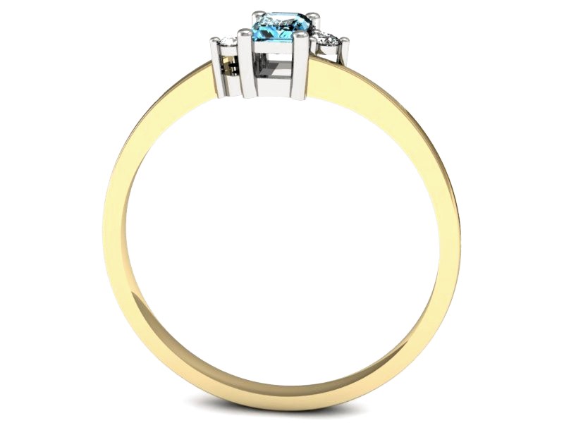Złoty pierścionek z topazem i brylantami - p16133zba — zdjęcie 3