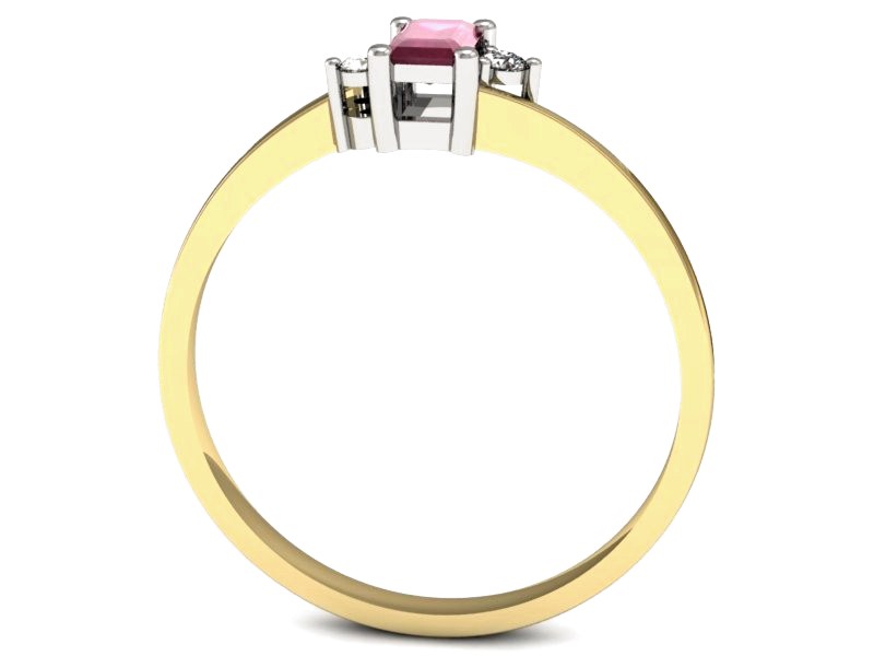 Pierścionek z rubinem i diamentami - p16133zbr — zdjęcie 3