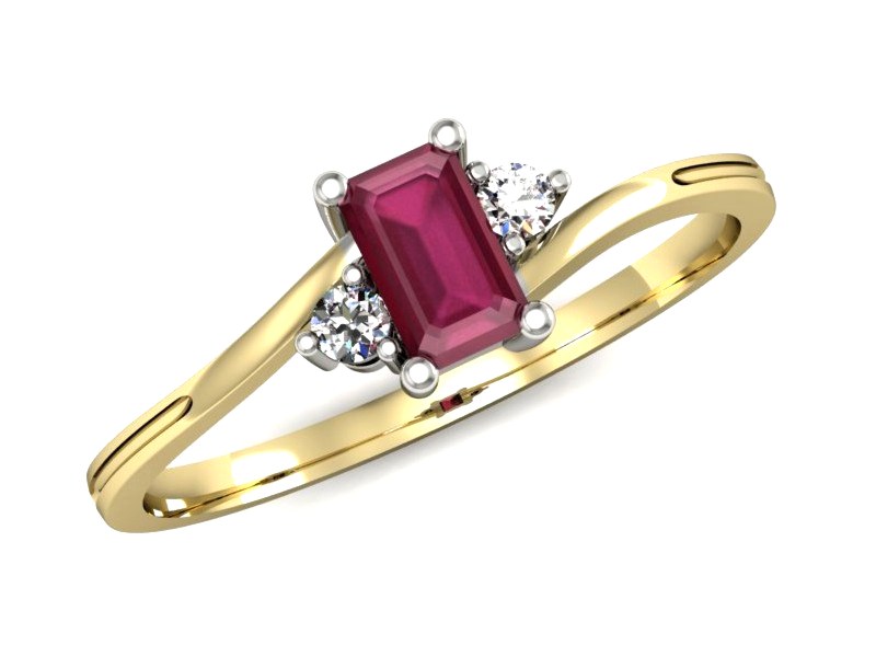 Pierścionek z rubinem i diamentami - p16133zbr