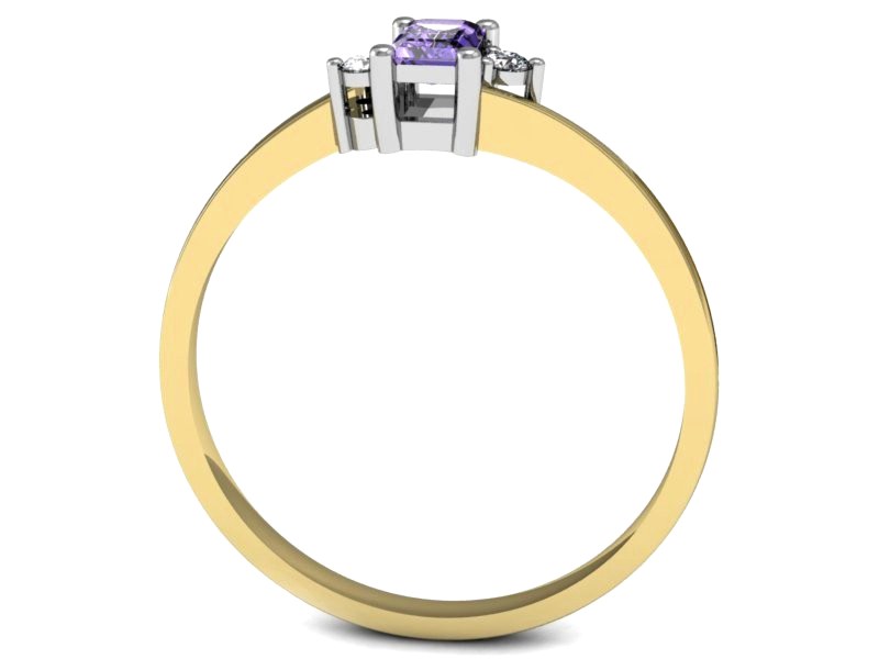 Pierścionek z tanzanitem i brylantami - p16133zbt — zdjęcie 3