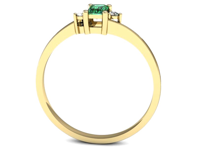 Pierścionek ze szmaragdem i brylantami - p16133zsm — zdjęcie 3