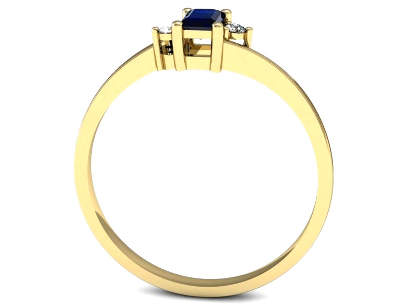 Złoty pierścionek z szafirem i brylantami - p16133zsz — zdjęcie 3