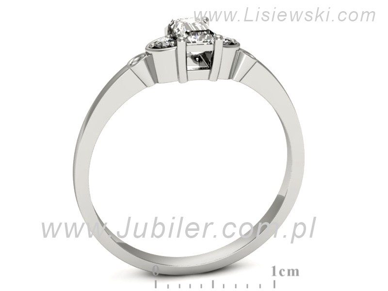 Złoty pierścionek z diamentami białe złoto - p16134b — zdjęcie 3