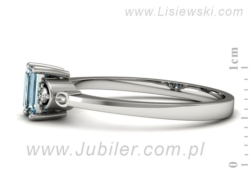 Złoty pierścionek z topazem i brylantami - p16134ba — zdjęcie 2