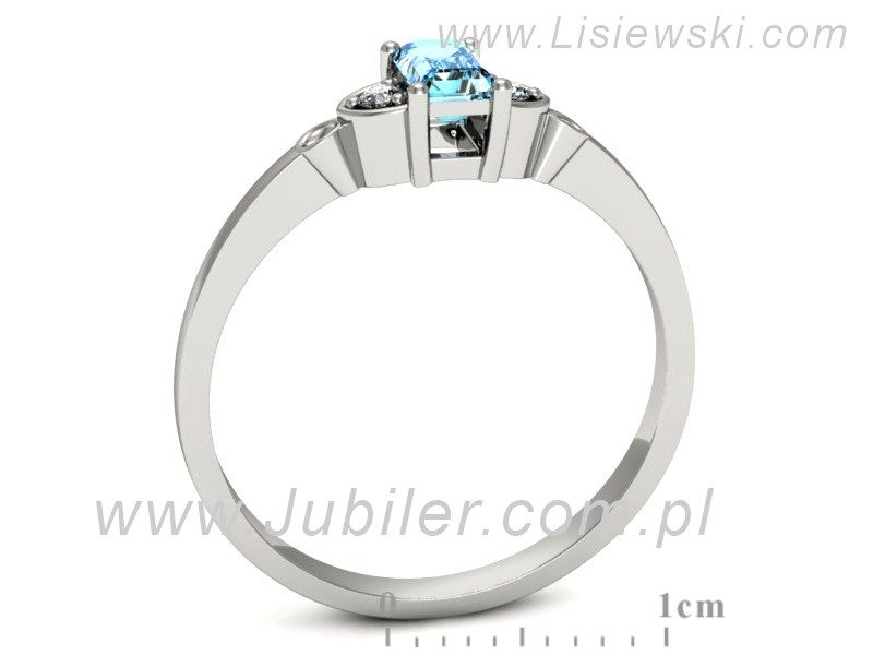 Złoty pierścionek z topazem i brylantami - p16134ba — zdjęcie 3