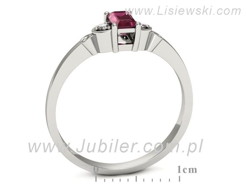 Pierścionek z rubinem i brylantami białe złoto - p16134br — zdjęcie 3