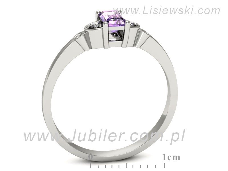 Pierścionek z tanzanitem białe złoto i brylantami - p16134bt — zdjęcie 3