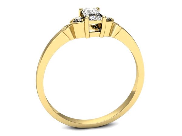 Złoty Pierścionek z diamentami żółte złoto 585 - p16134z
