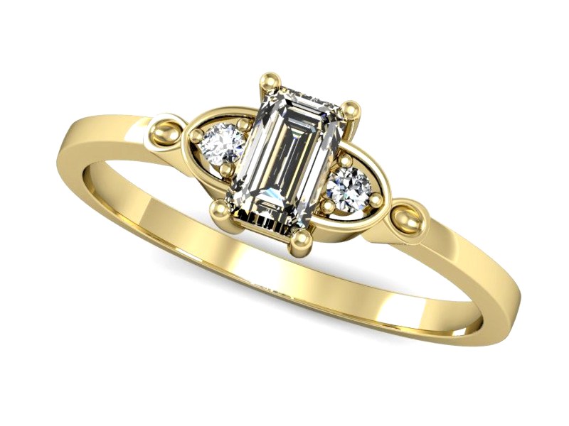 Złoty pierścionek z diamentami żółte złoto - p16134z