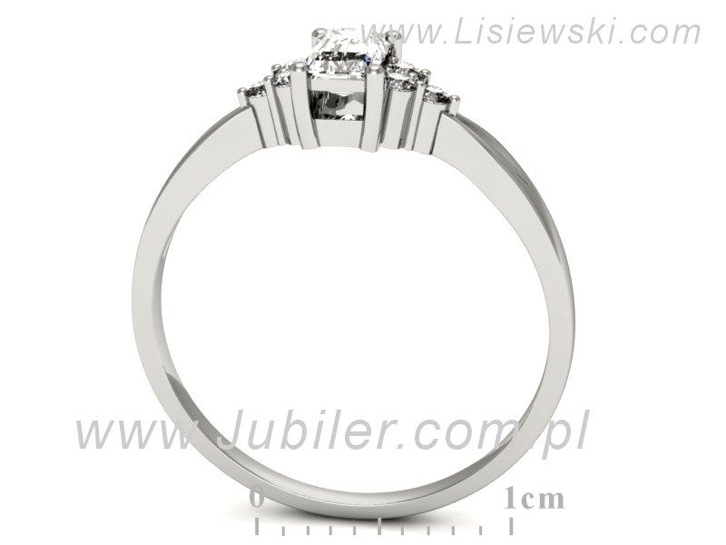 Złoty pierścionek z diamentami białe złoto - p16135b — zdjęcie 3