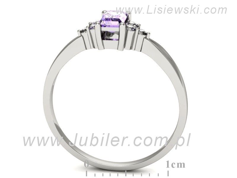 Pierścionek z tanzanitem białe złoto i brylantami - p16135bt — zdjęcie 3