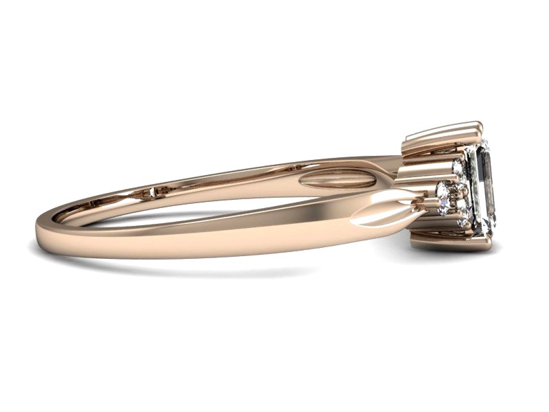 Złoty pierścionek z diamentem z różowego złota - p16135c — zdjęcie 2