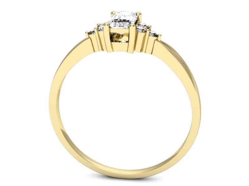 Złoty pierścionek z diamentami żółte złoto - p16135z — zdjęcie 3