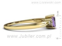 Pierścionek z tanzanitem i brylantami żółte złoto - p16135zt- 2