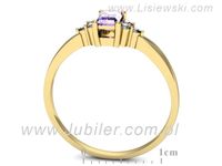 Pierścionek z tanzanitem i brylantami żółte złoto - p16135zt- 3
