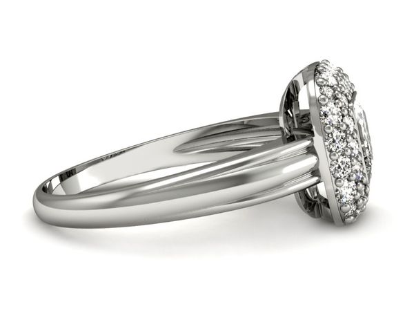 Pierścionek zaręczynowy z diamentami białe złoto - p16136b