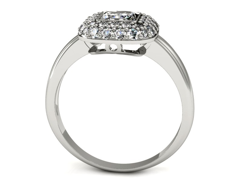 Pierścionek zaręczynowy z diamentami białe złoto - p16136b — zdjęcie 3