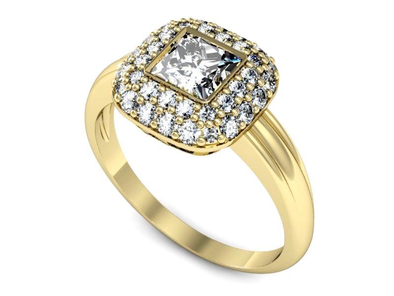 Pierścionek zaręczynowy z diamentami złoto proba 585 - p16136z