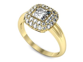 Pierścionek zaręczynowy z diamentami złoto 585 - p16136z - 1