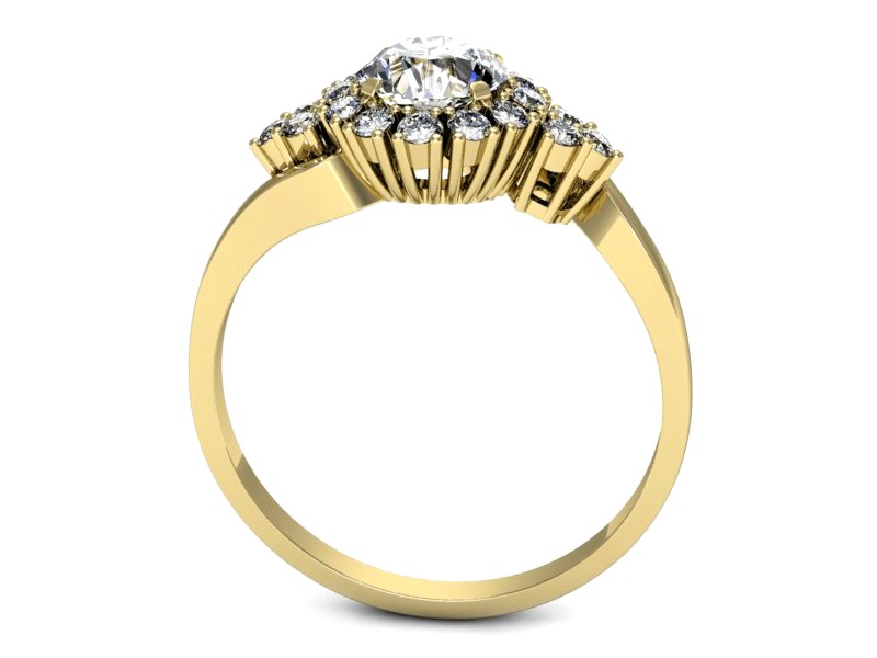 Złoty pierścionek z brylantami żółte złoto - p16137z — zdjęcie 3