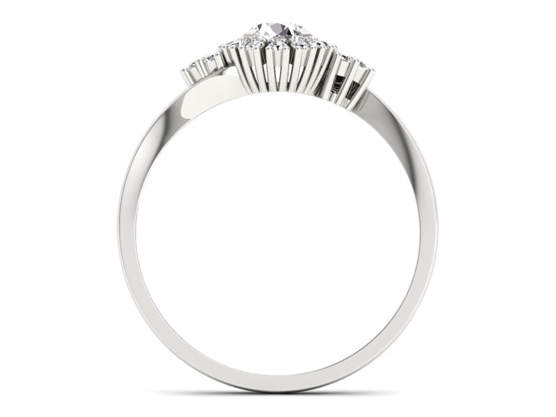 Złoty pierścionek z brylantami białe złoto - p16138b — zdjęcie 2