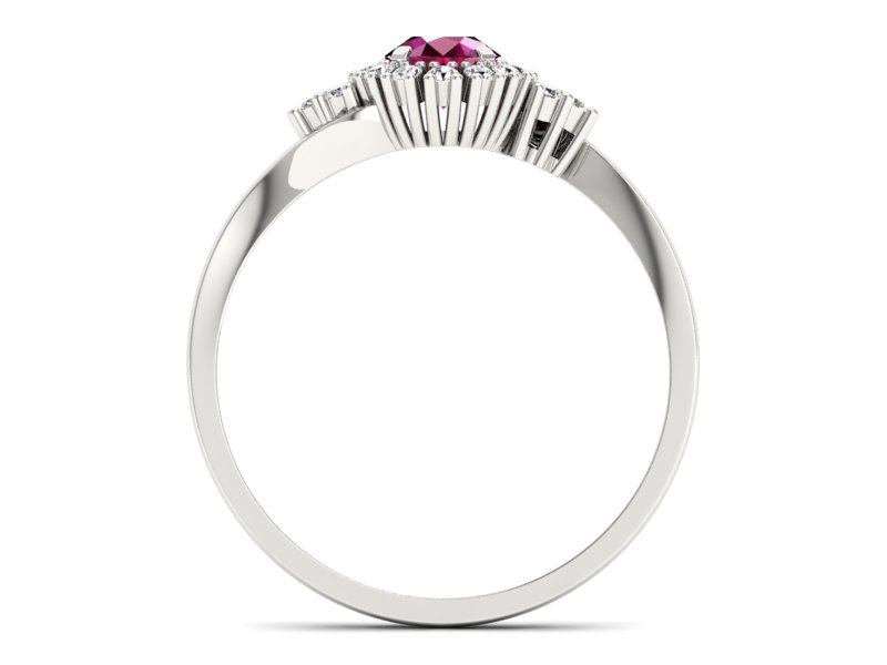Pierścionek z rubinem i brylantami białe złoto - p16138br — zdjęcie 2