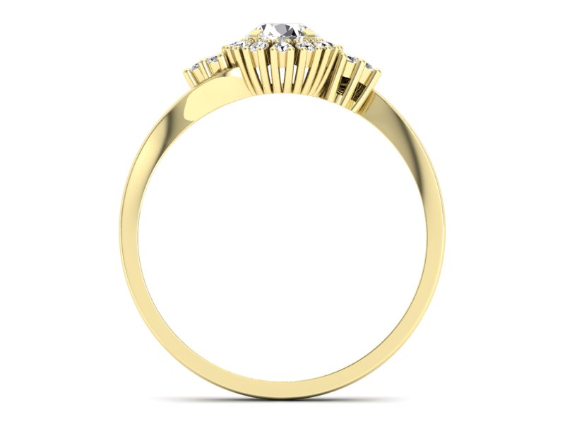 Złoty pierścionek z brylantami żółte złoto - p16138z — zdjęcie 2