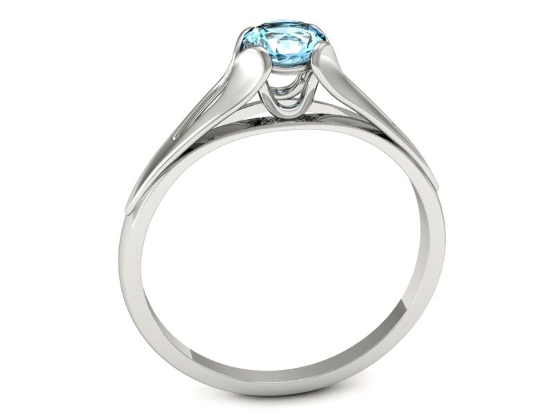 Złoty pierścionek z topazem białe złoto - p16139ba — zdjęcie 3
