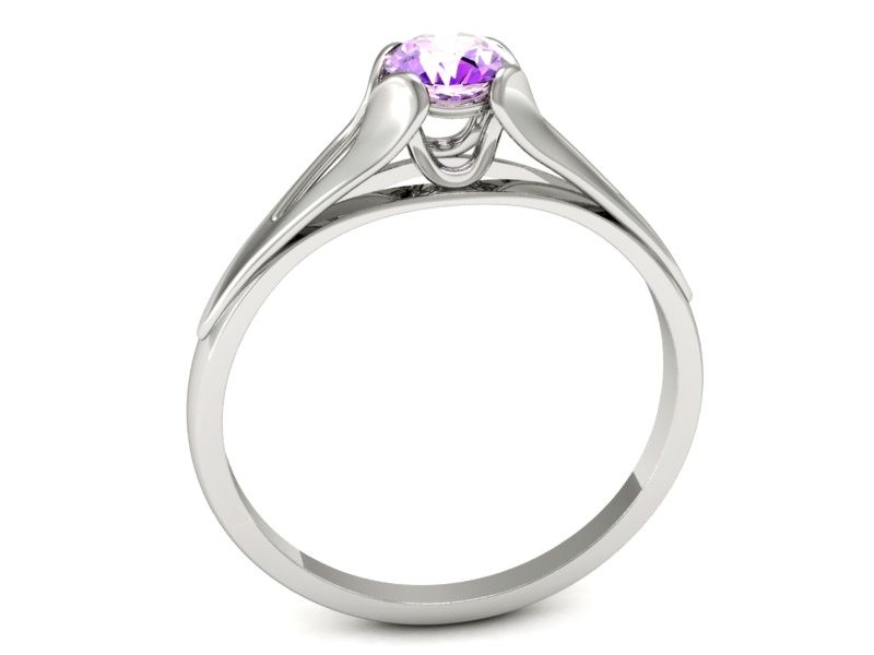 Złoty pierścionek z ametystem białe złoto - p16139bat — zdjęcie 3
