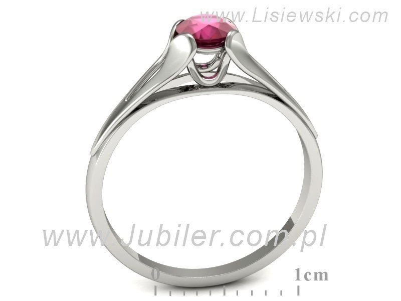 Złoty pierścionek z rubinem białe złoto - p16139br — zdjęcie 3