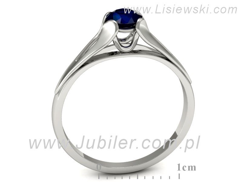 Złoty pierścionek z szafirem białe złoto - p16139bsz — zdjęcie 3