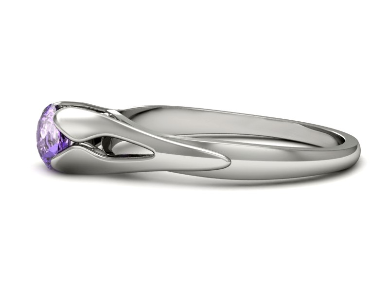 Złoty pierścionek z tanzanitem białe złoto - p16139bt — zdjęcie 3