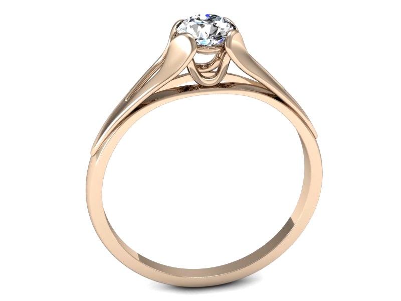 Złoty pierścionek z brylantem różowe złoto - p16139c — zdjęcie 3
