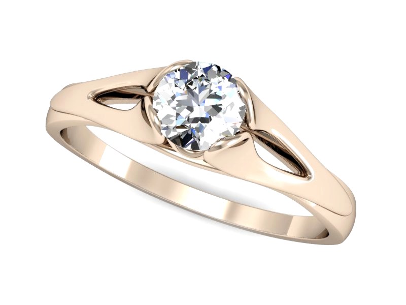 Złoty pierścionek z brylantem różowe złoto - p16139c