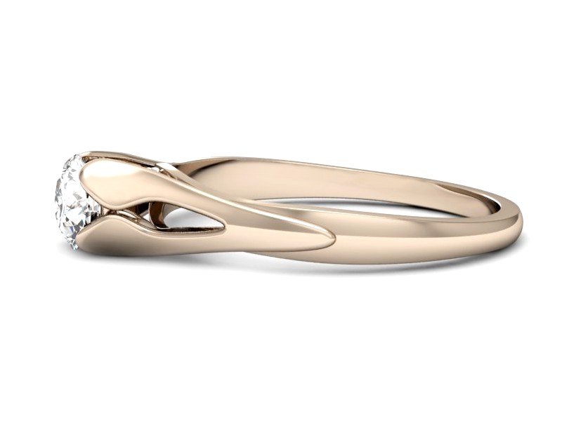 Złoty pierścionek z brylantem różowe złoto - p16139c — zdjęcie 2