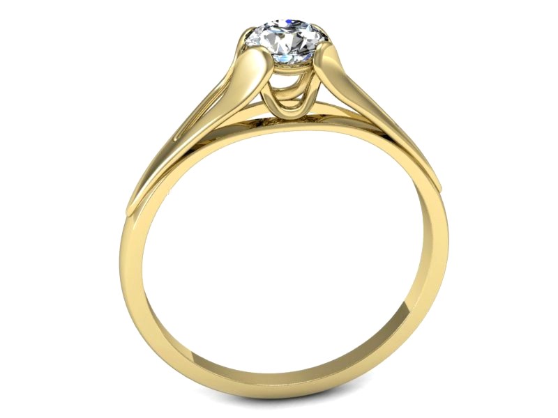 Złoty pierścionek z brylantem żółte złoto - p16139z — zdjęcie 3