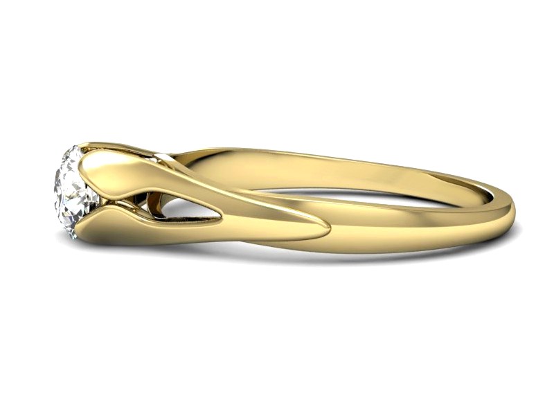 Złoty pierścionek z brylantem żółte złoto - p16139z — zdjęcie 2