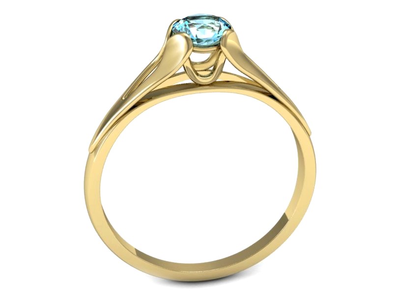 Złoty pierścionek z topazem żółte złoto - p16139za — zdjęcie 3