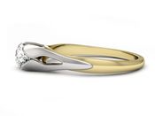 Złoty Pierścionek zaręczynowy z brylantem - p16139zb - 2